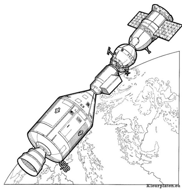 Ruimtevaart geschiedenis kleurplaat