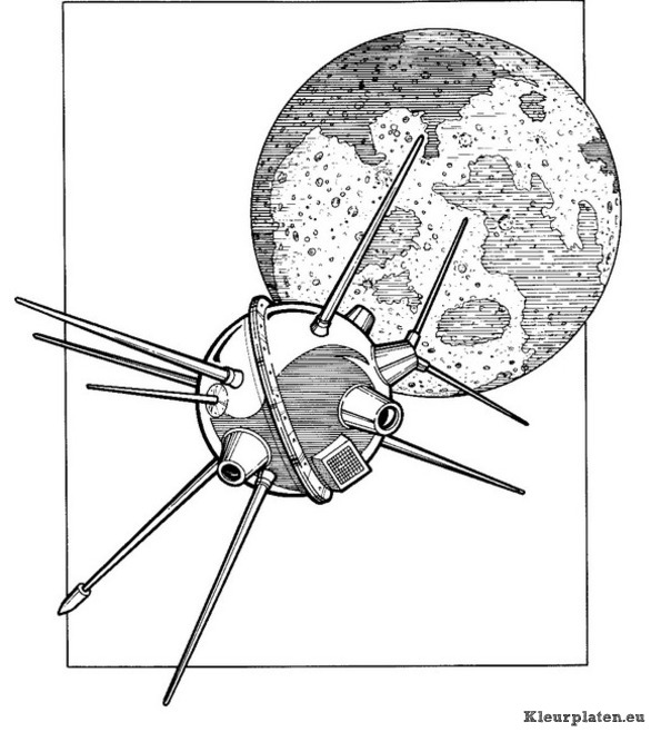 Ruimtevaart geschiedenis kleurplaat