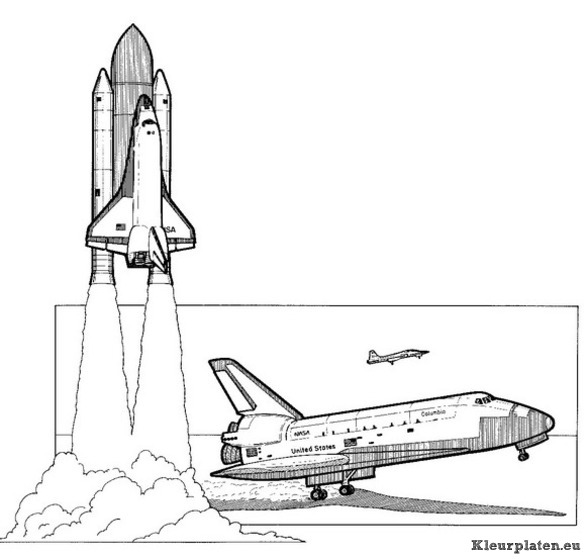 Ruimtevaart geschiedenis kleurplaat