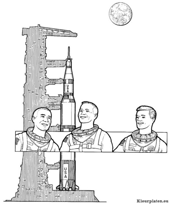 Ruimtevaart geschiedenis kleurplaat