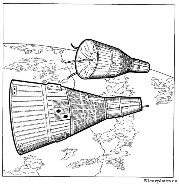 Ruimtevaart geschiedenis kleurplaat