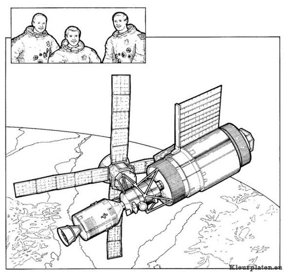 Ruimtevaart geschiedenis kleurplaat