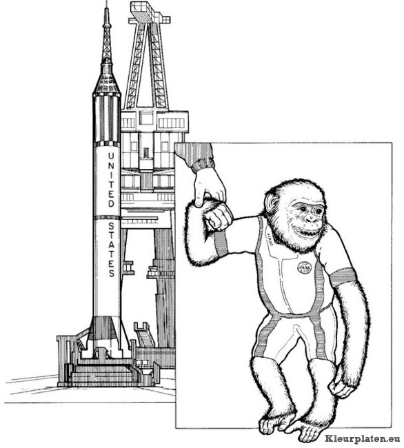 Ruimtevaart geschiedenis kleurplaat