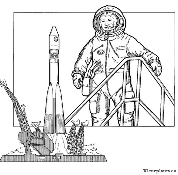 Ruimtevaart geschiedenis kleurplaat