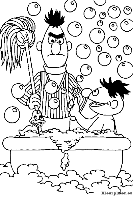 Sesamstraat bert en ernie kleurplaten