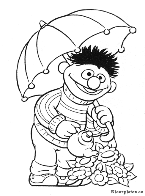 Sesamstraat bert en ernie kleurplaten