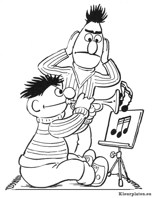 Sesamstraat bert en ernie kleurplaten