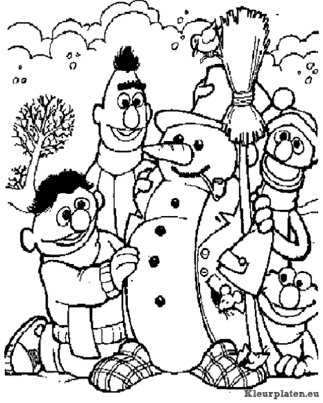 Sesamstraat bert en ernie kleurplaten