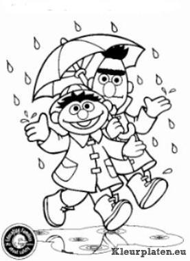 Sesamstraat bert en ernie kleurplaten