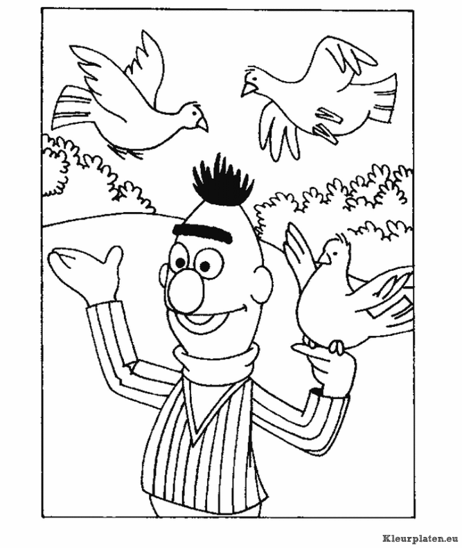Sesamstraat bert en ernie kleurplaten