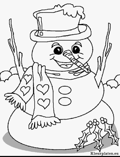 Sneeuwpop kleurplaten