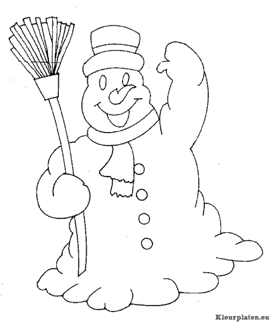 Sneeuwpop kleurplaten