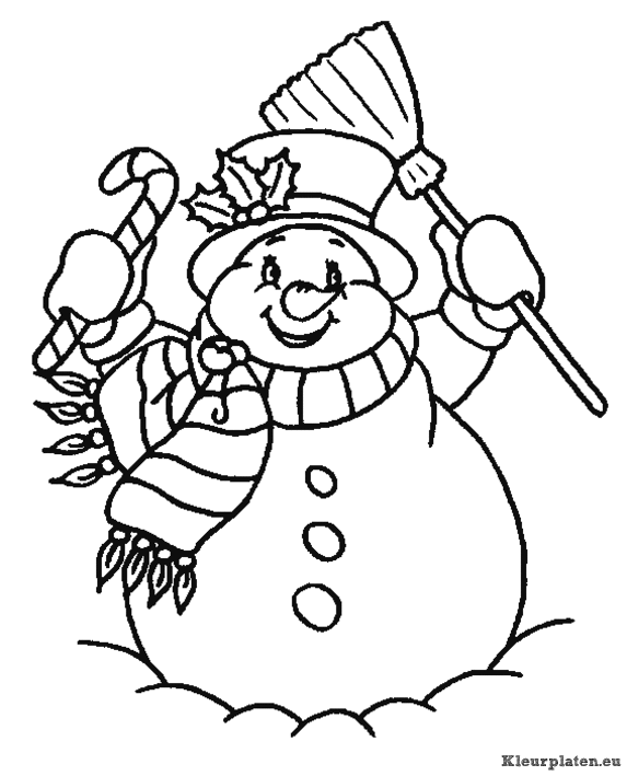 Sneeuwpop kleurplaten