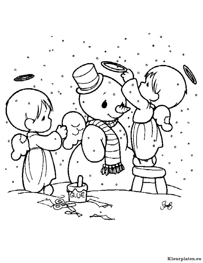 Sneeuwpop kleurplaten