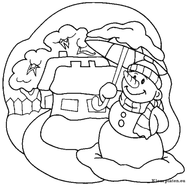 Sneeuwpop kleurplaten