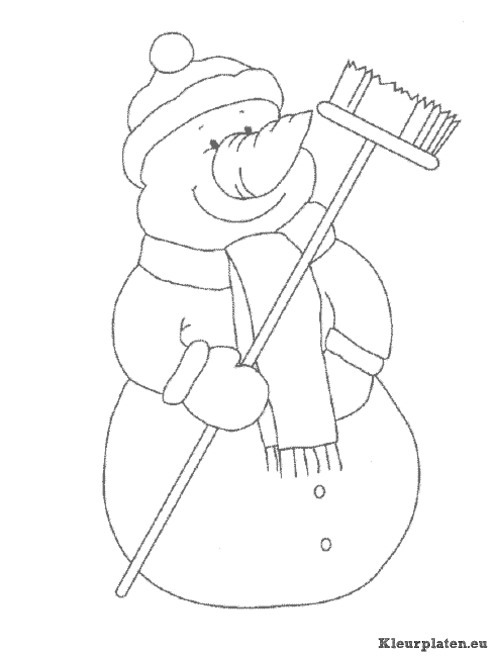 Sneeuwpop kleurplaten