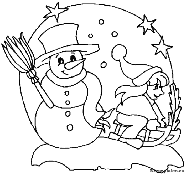 Sneeuwpop kleurplaten
