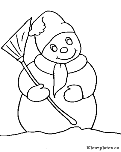 Sneeuwpop kleurplaten