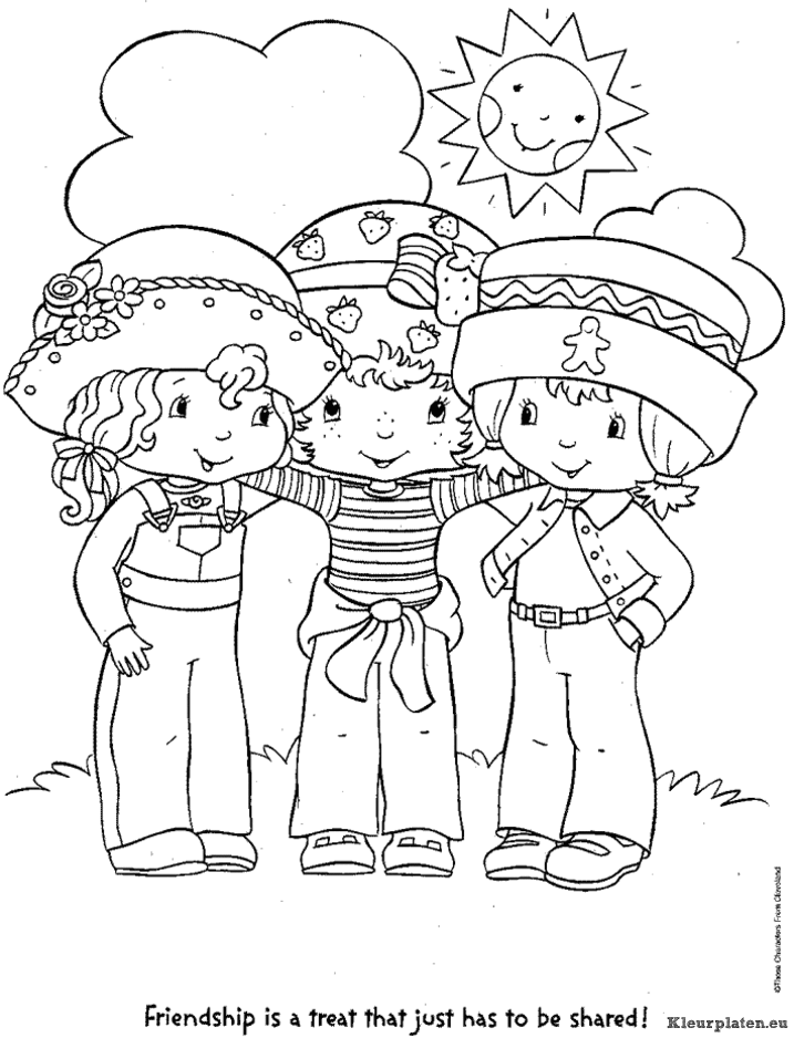 Strawberry shortcake kleurplaten