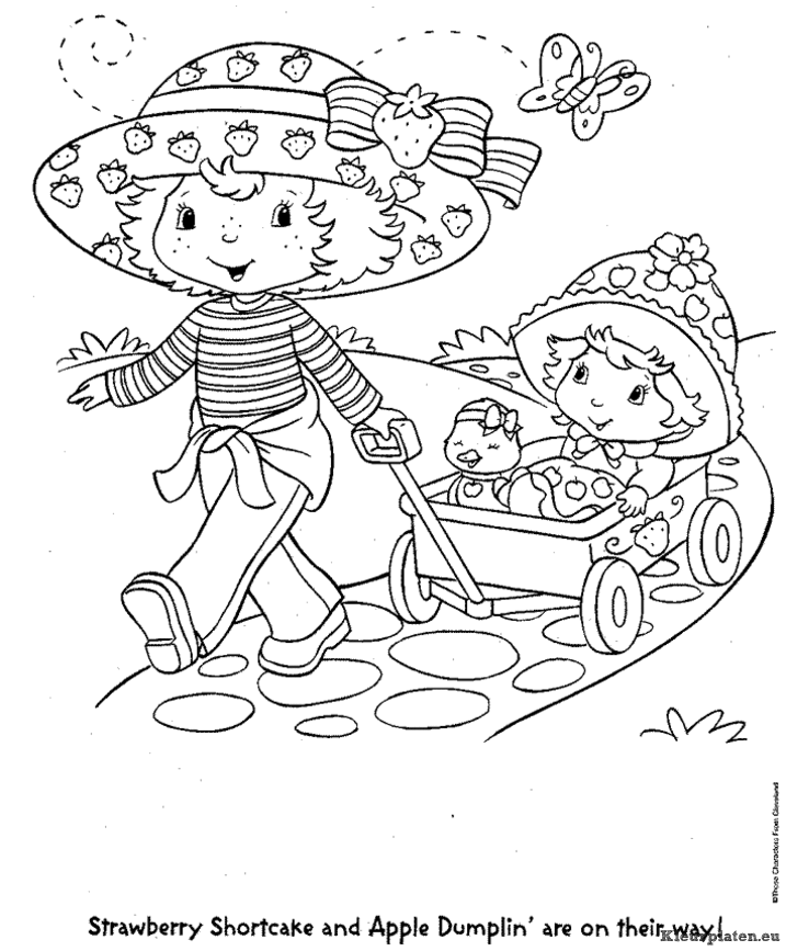 Strawberry shortcake kleurplaten