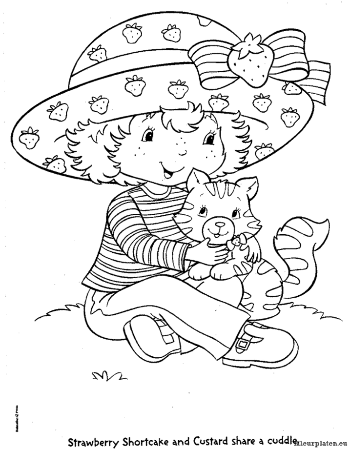 Strawberry shortcake kleurplaten