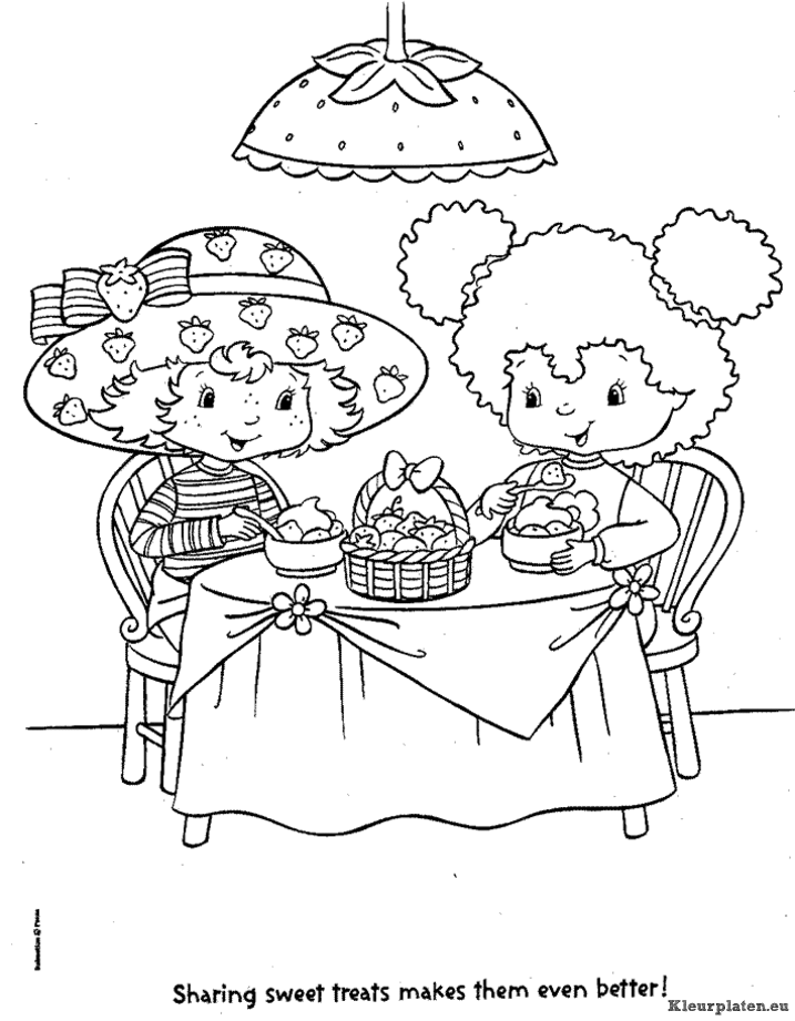 Strawberry shortcake kleurplaten
