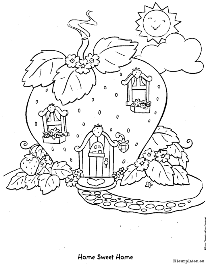 Strawberry shortcake kleurplaten