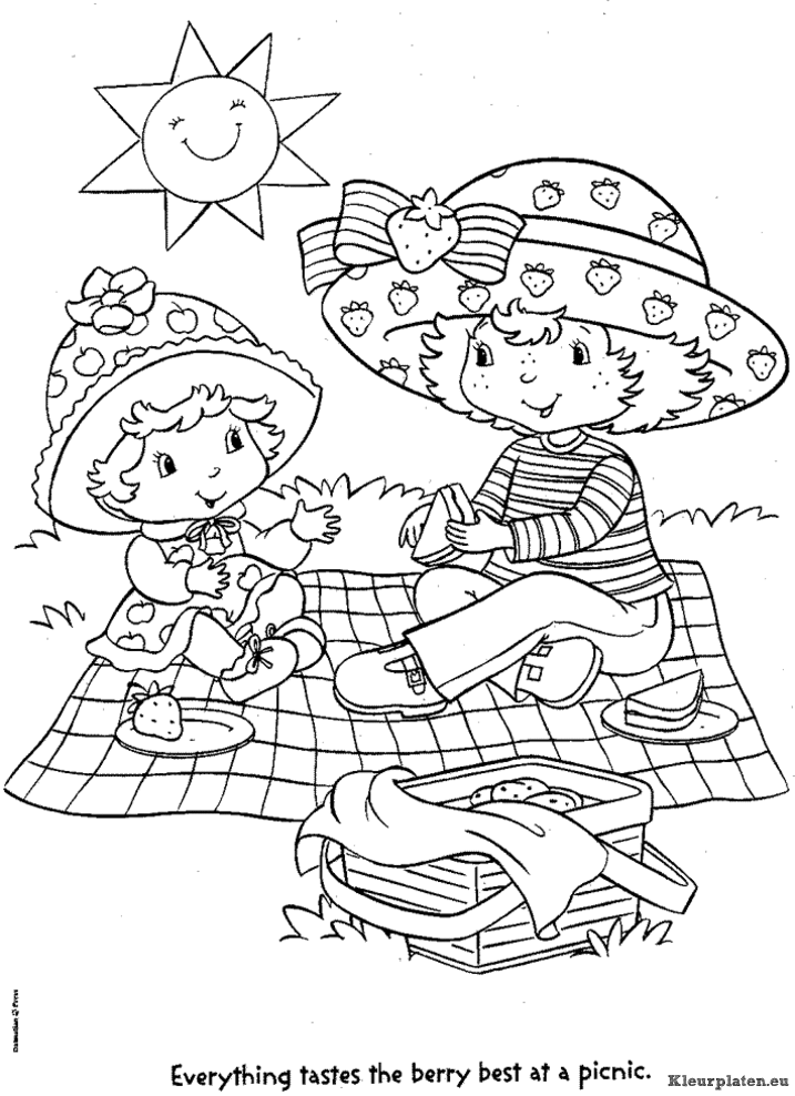 Strawberry shortcake kleurplaten
