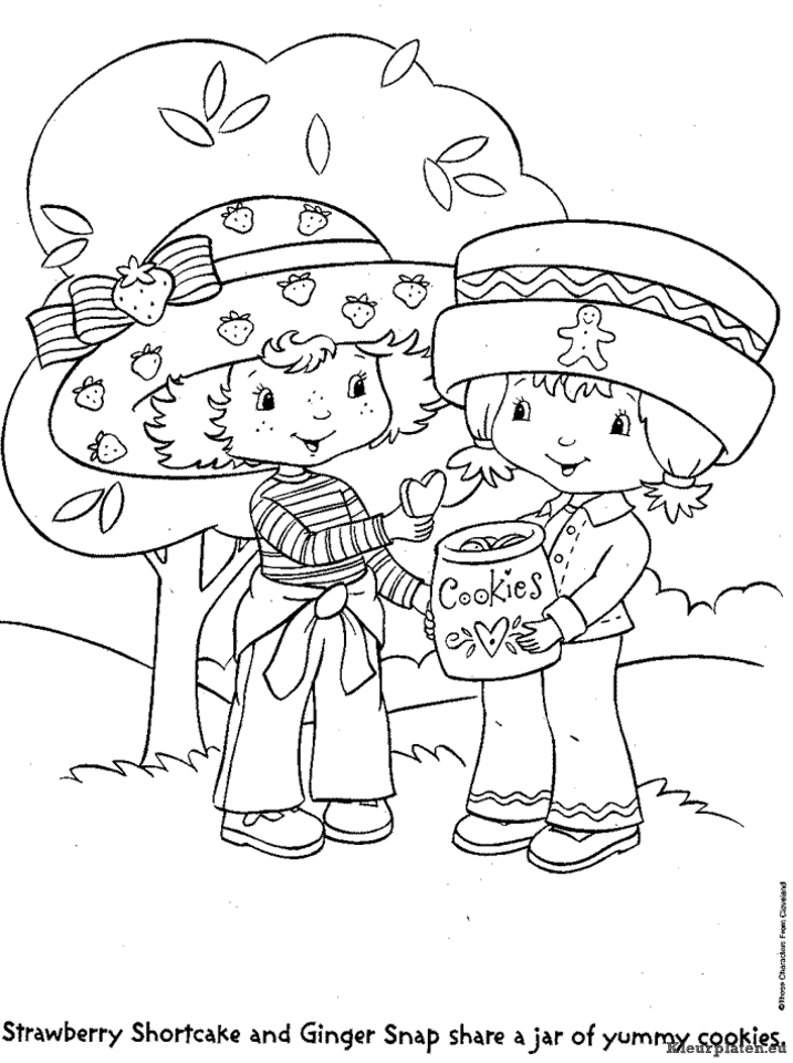 Strawberry shortcake kleurplaten