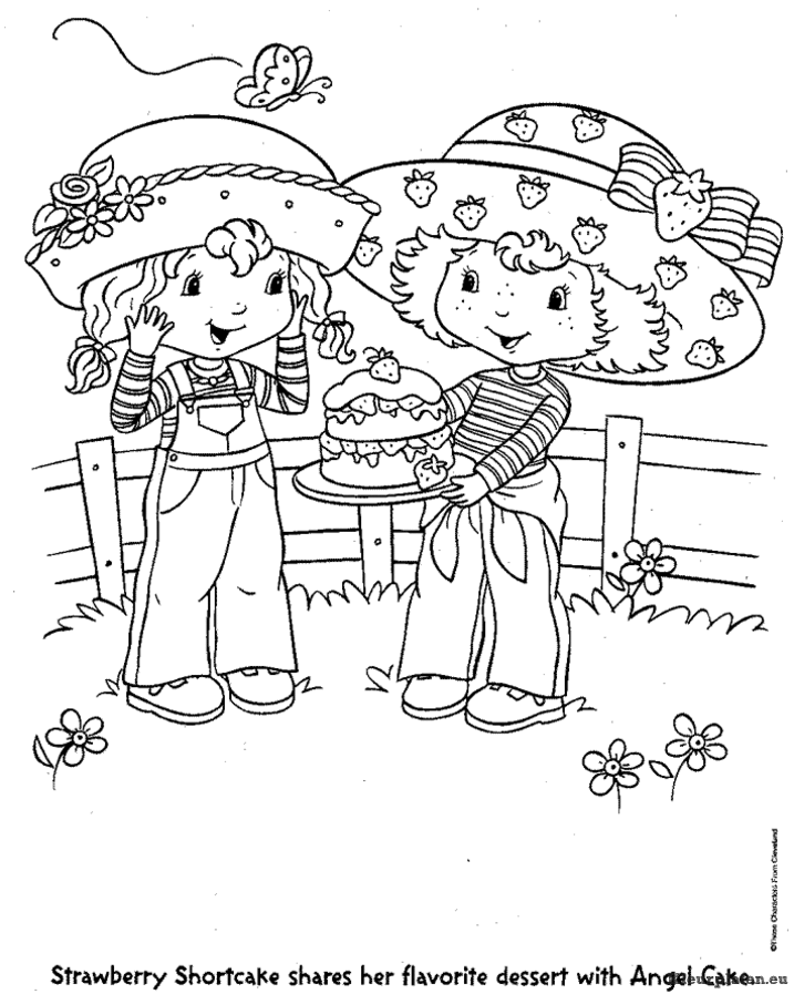 Strawberry shortcake kleurplaten