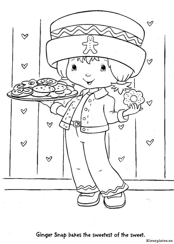 Strawberry shortcake kleurplaten