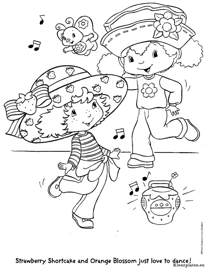 Strawberry shortcake kleurplaten