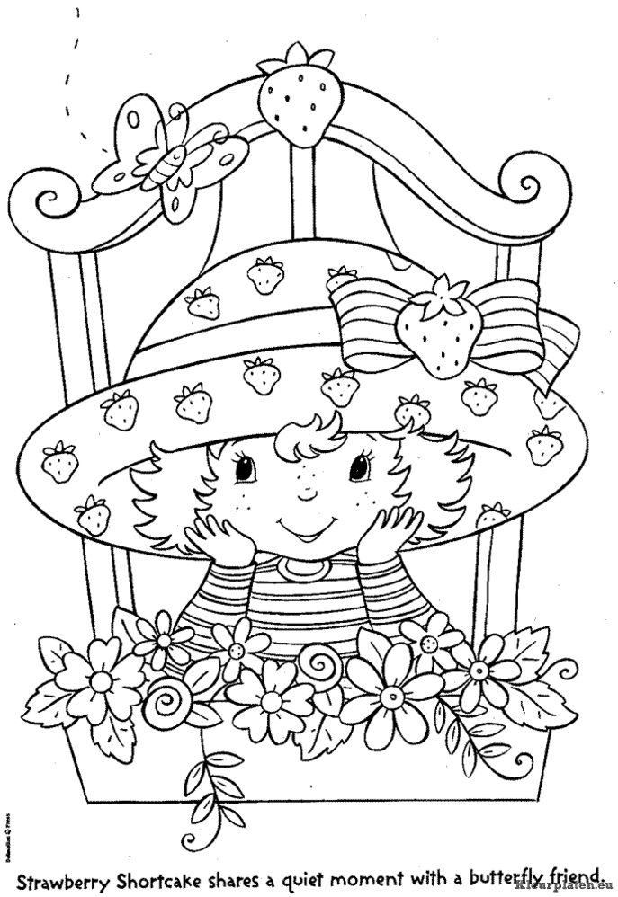 Strawberry shortcake kleurplaten
