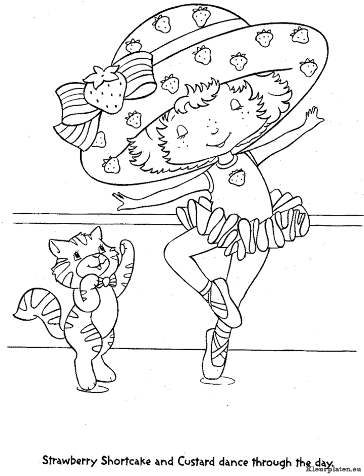 Strawberry shortcake kleurplaten