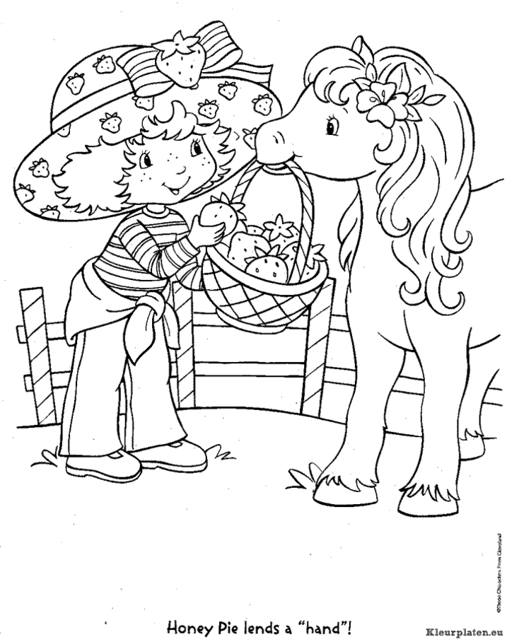 Strawberry shortcake kleurplaten