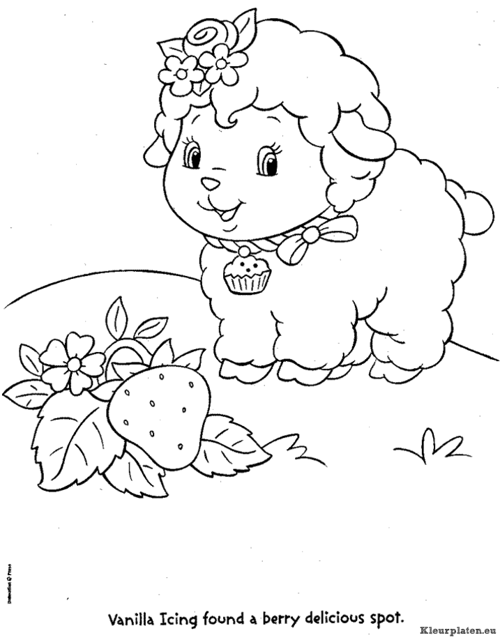 Strawberry shortcake kleurplaten