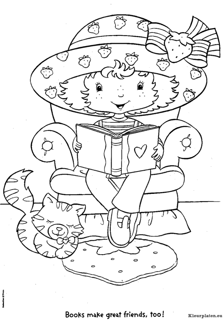 Strawberry shortcake kleurplaten