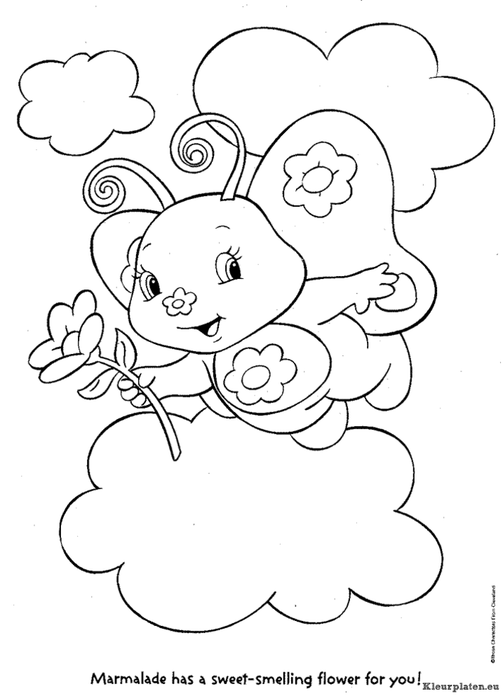 Strawberry shortcake kleurplaten