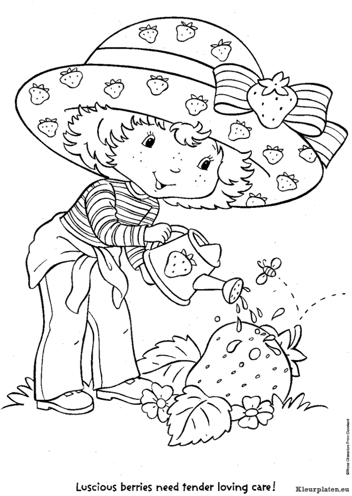 Strawberry shortcake kleurplaten