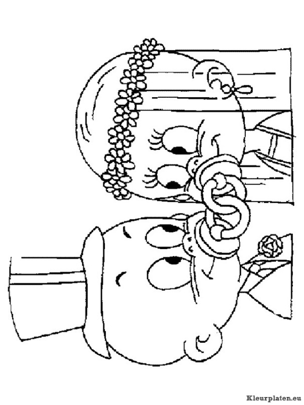 Trouwen kleurplaten