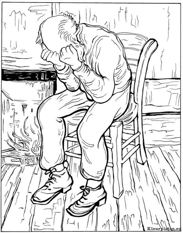 Vincent van gogh kleurplaten