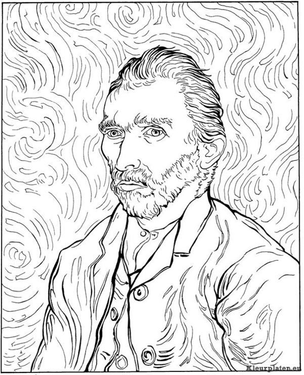 Vincent van gogh kleurplaat