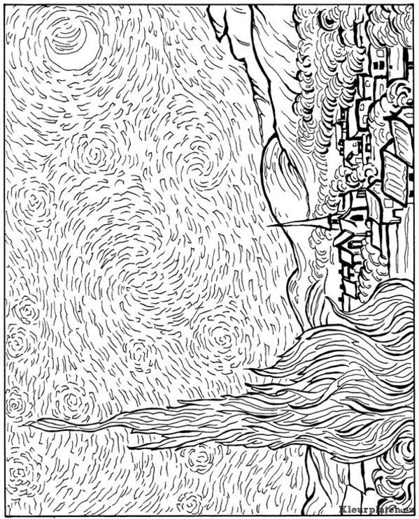Vincent van gogh kleurplaten