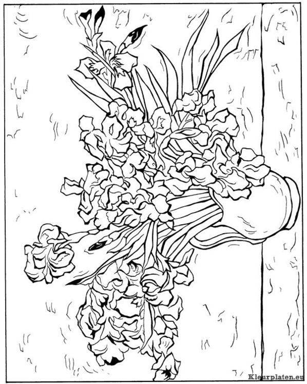 Vincent van gogh kleurplaten