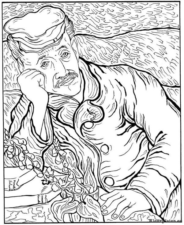Vincent van gogh kleurplaten