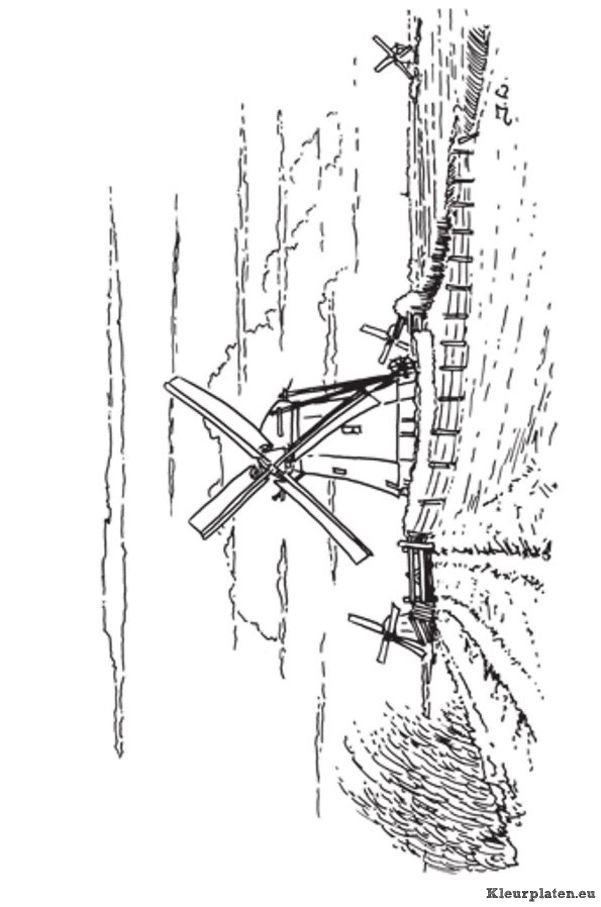 Windmolens kleurplaat