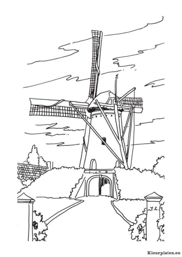 Windmolens kleurplaten