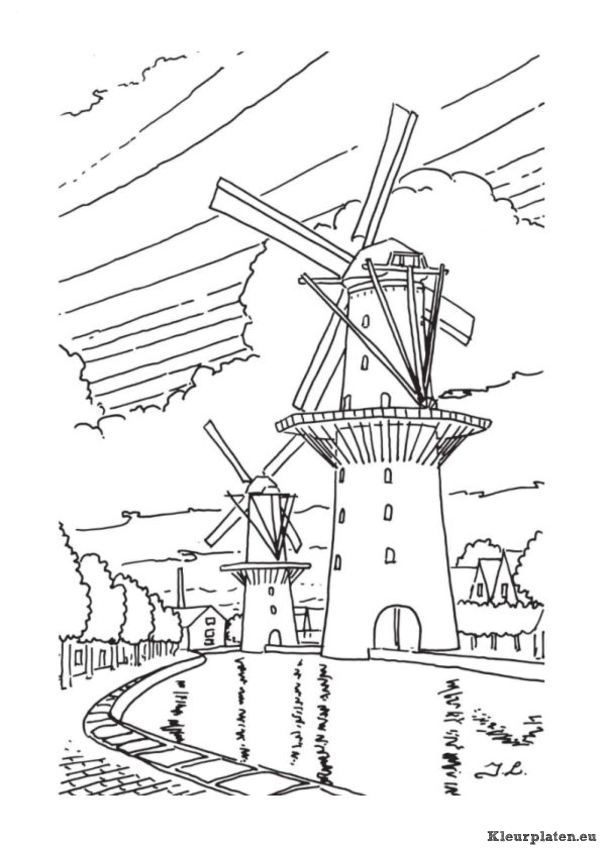 Windmolens kleurplaten