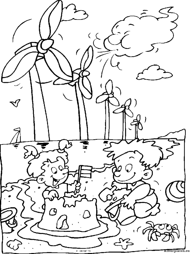 Windmolens kleurplaat