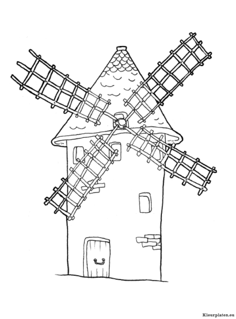 Windmolens kleurplaat